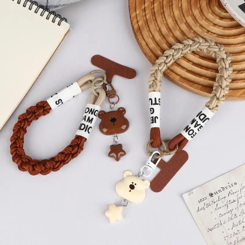 Y2K Tali Ponsel Bentuk Kepala Beruang Kartun Lucu Gaya Ins Serbaguna Rantai Ponsel Anti Hilang Gelang Gantungan Kunci Hadiah