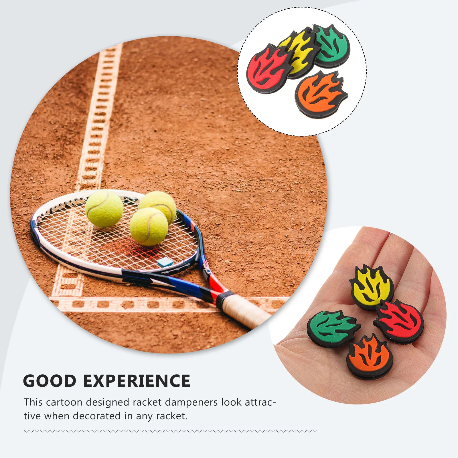 

8pcs Racket Shock Shock Absorber Tennis Absorber Yellow Red Green Orange Vibration Dampener Silicone Long Life Accessories