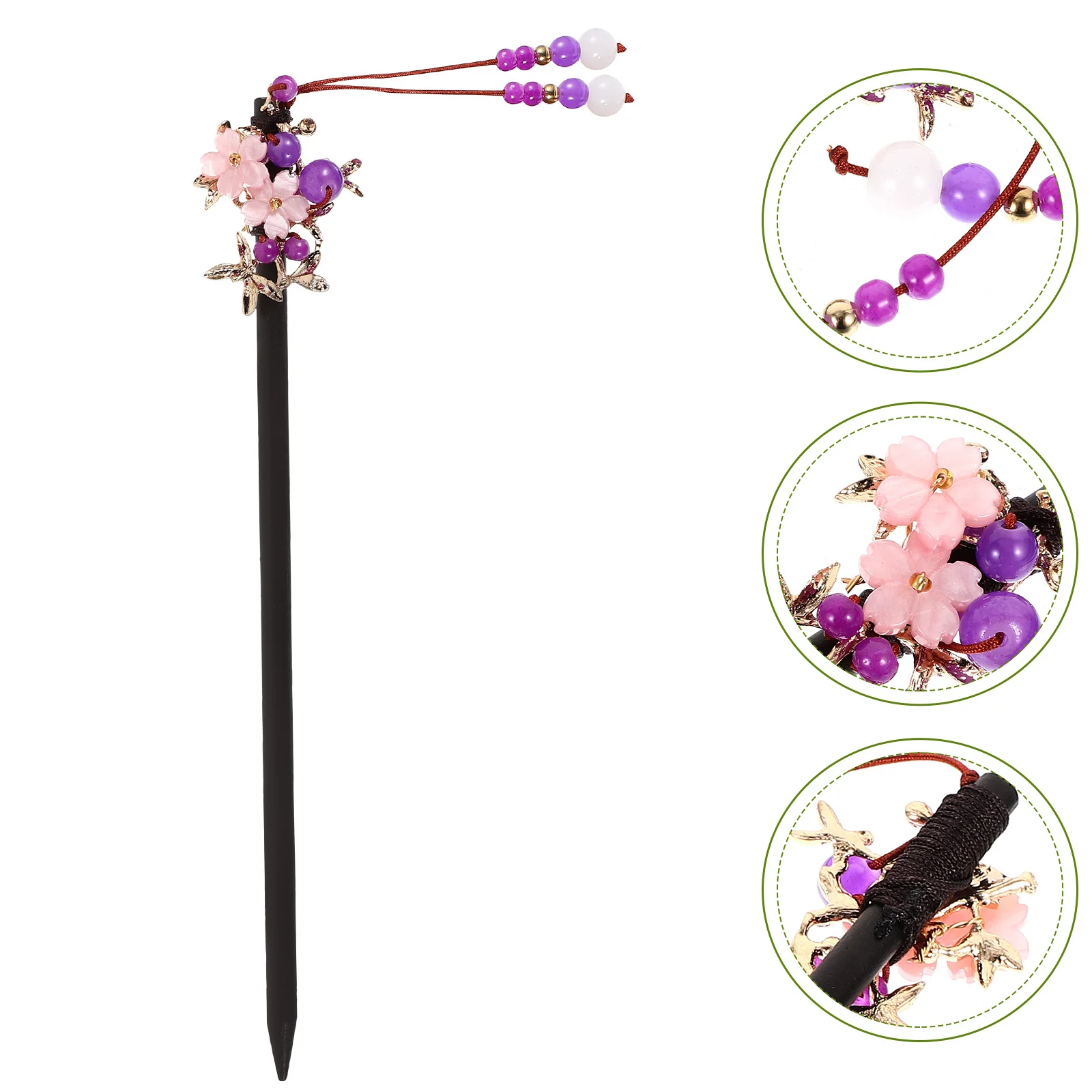 

1pc Vintage Wooden Hair Stick Pin Retro Headdress For Women Tassel Hairpin Ancient Style Hair Accessories Hairstyle Tool