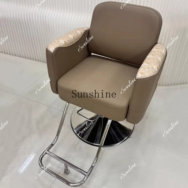 Hair salon special stainless steel barber chair multi-function lifting, rotating and reclining  FT