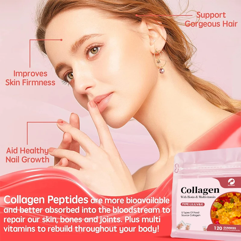 Kexinsh Collagen Gummies Joint, Cartilage and Body Health Vitamin C Collagen Biotin Beauty Nourish Hair & Skin Beauty Health