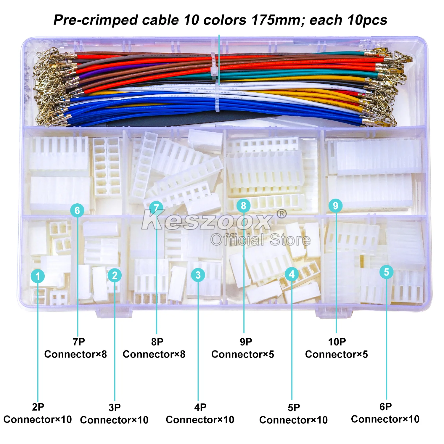 Imagem -06 - Tcenofoxy-conectores Macho e Fêmea Carcaça com Cabo Pré-crimped Jst vh ch Molex kk 396 3.96 mm