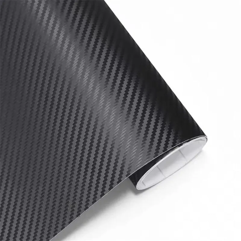 3D Carbon Fiber Black Vinyl Wrap Laptop Computer Adhesive Vinyl Body Wrapping Film PVC Styling Auto Decal Phone Accessories