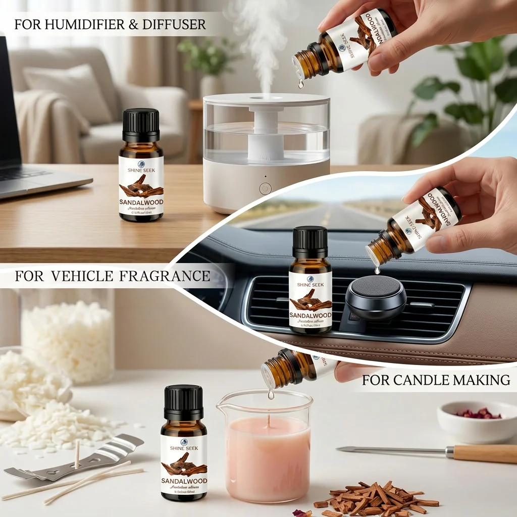 10ml SANDALWOOD Essential Oil Fortune Wealth Attraction, Ideal Gift for Valentine's Mother's Day ，Blessing Wealth Luck, Neutral
