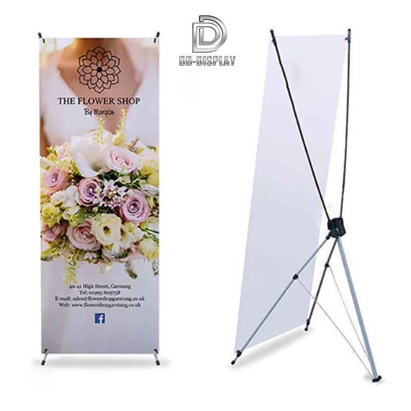 DD Advertising Banner Portable and Adjustable Banners Stand Aluminum 80 X 180cm Poster Display for Exhibitions and Promotions