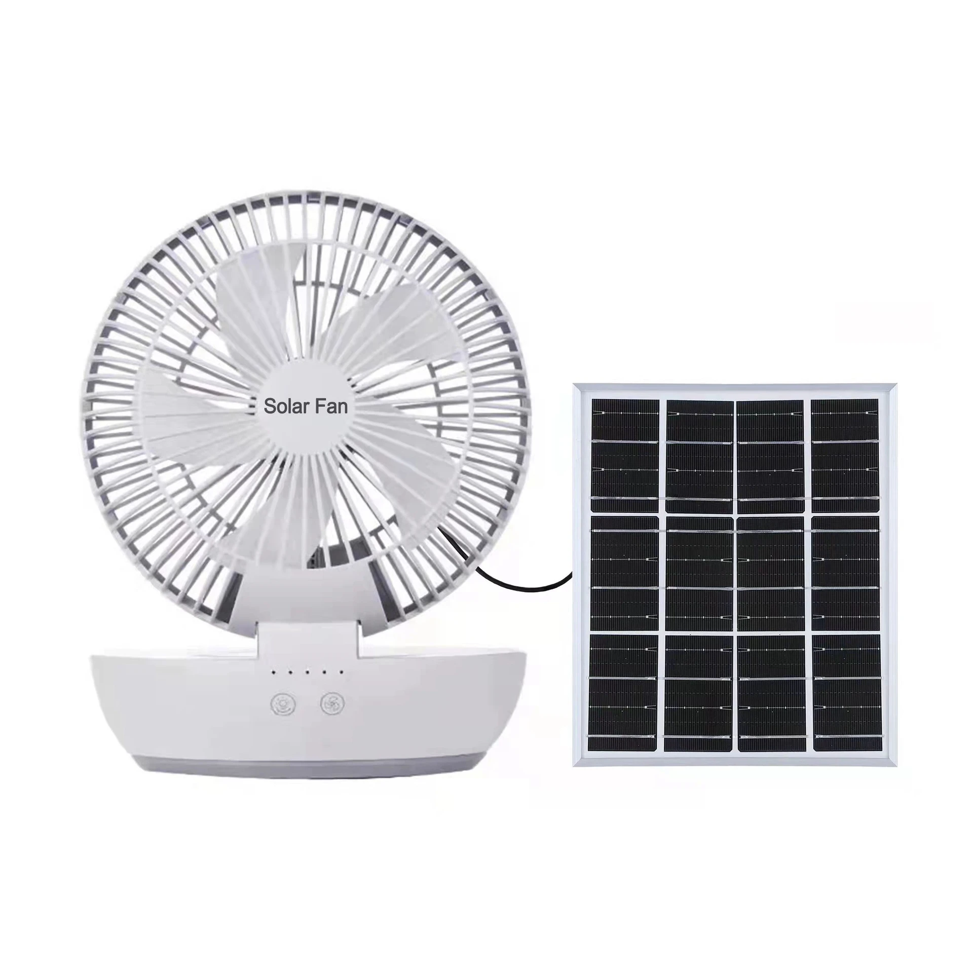 Rechargeable Solar Fan, 16 Inch ABS Standing Solar Fan, Foldable Portable Solar Powered Electric Floor Fan, Outdoor Camping
