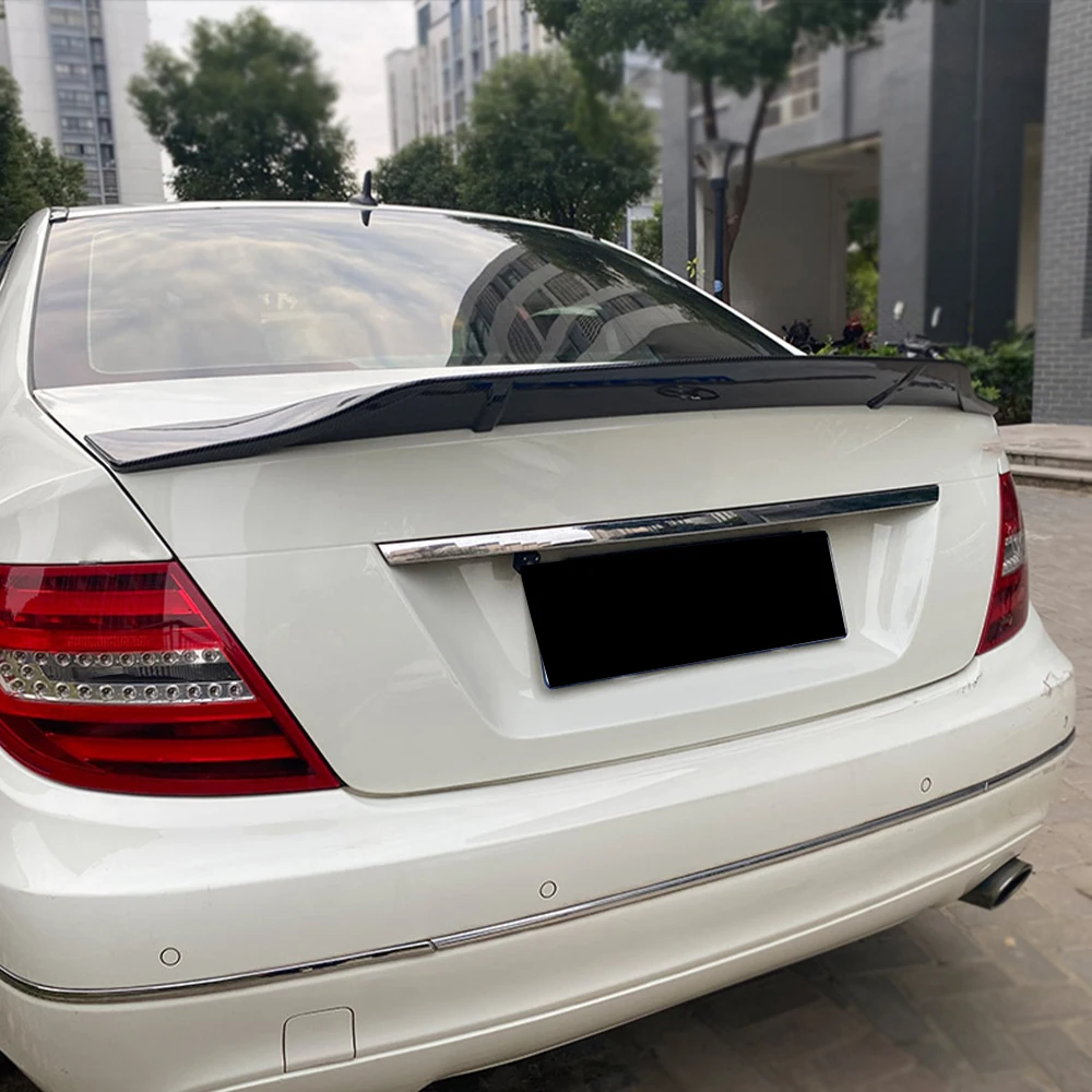 

For Mercedes Benz C-Class W204 Sedan 4 Door 2008 09 10 11 12 13 R Style Rear Trunk Lid Car Spoiler Wings Exterior Accessories