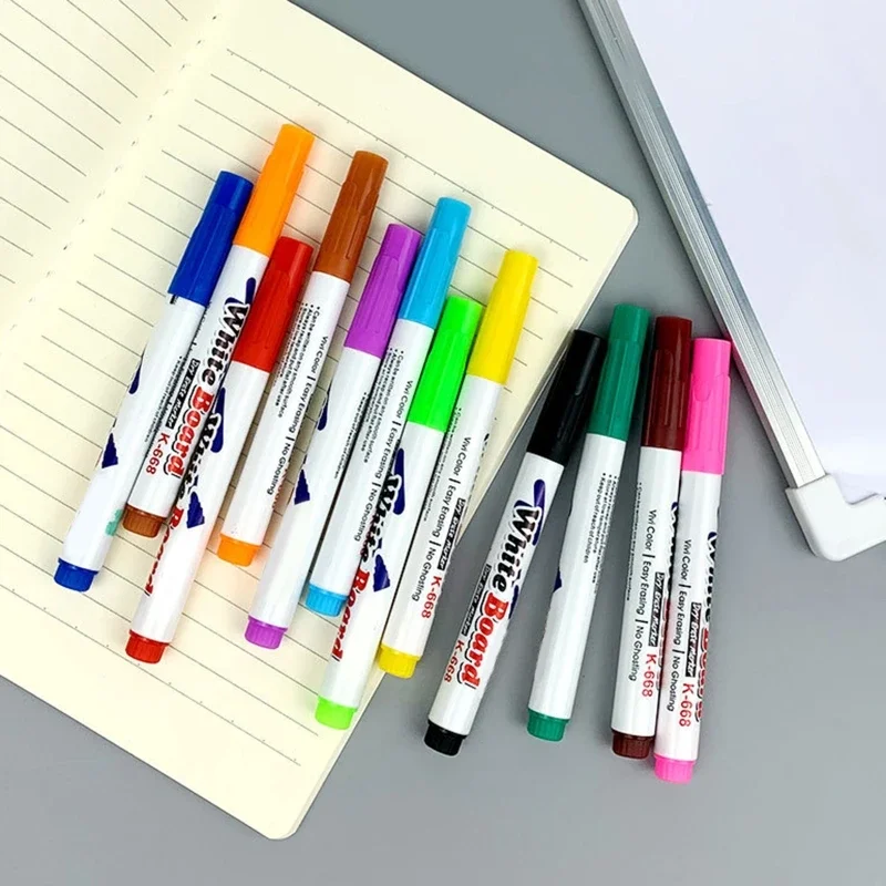 12 สีเครื่องหมายไวท์บอร์ด Erasable สีสัน MARKER ปากกาชอล์กปากกาสำหรับโรงเรียนสำนักงานกระดานไวท์บอร์ด Chalkboard