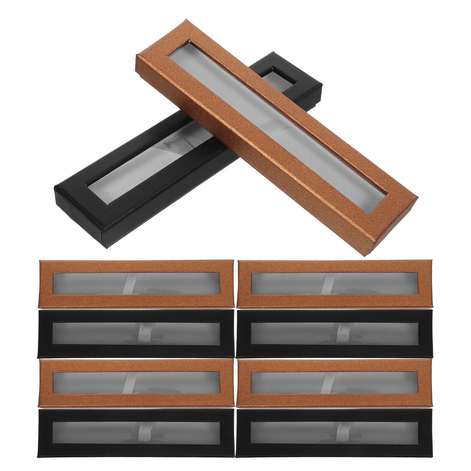 

12Pcs Empty Pen Present Box Cardboard Clear Window Design Versatile Storage Solution for Pens Jewelry and Keepsakes