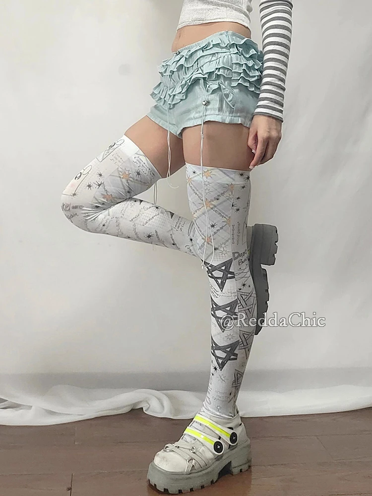 ReddaChic Coquette Ruffle Layered Shorts Women Satin Bloomers Parachute Drawstring Low Rise Pettipants Cute Lolita Y2k Bottoms