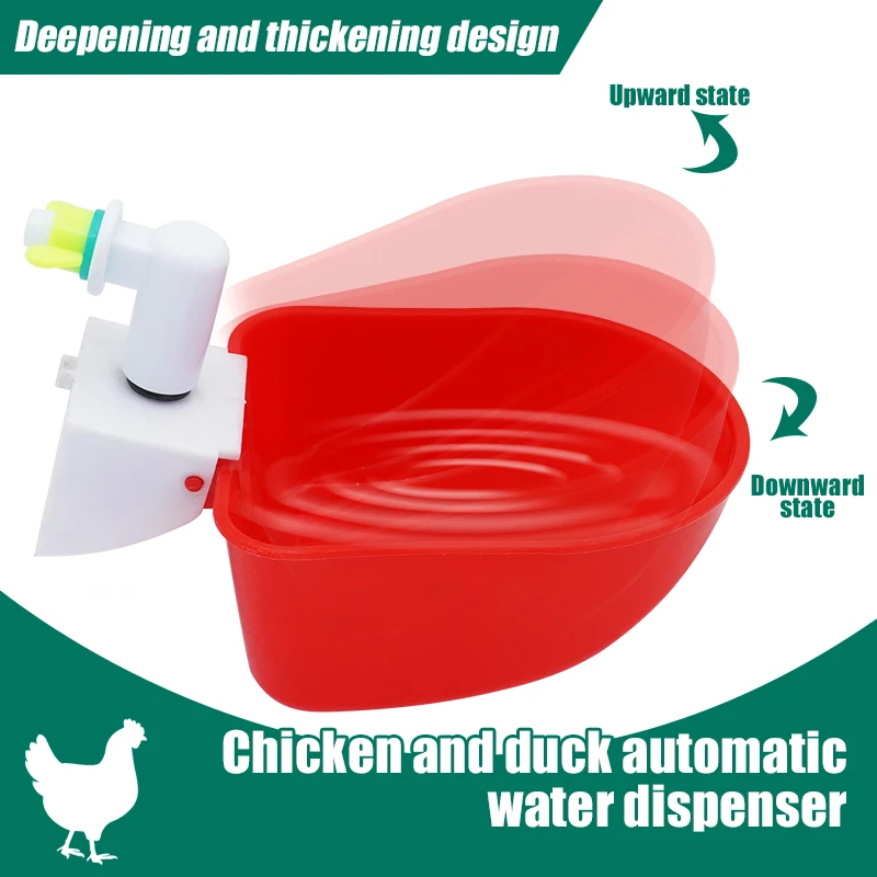 2 Pcs Goose Duck Chicken Automatic Drinking Bowl Cup Waterer Farm Turkey Quail Poultry Waterer Drinking Bowls Water Dispenser