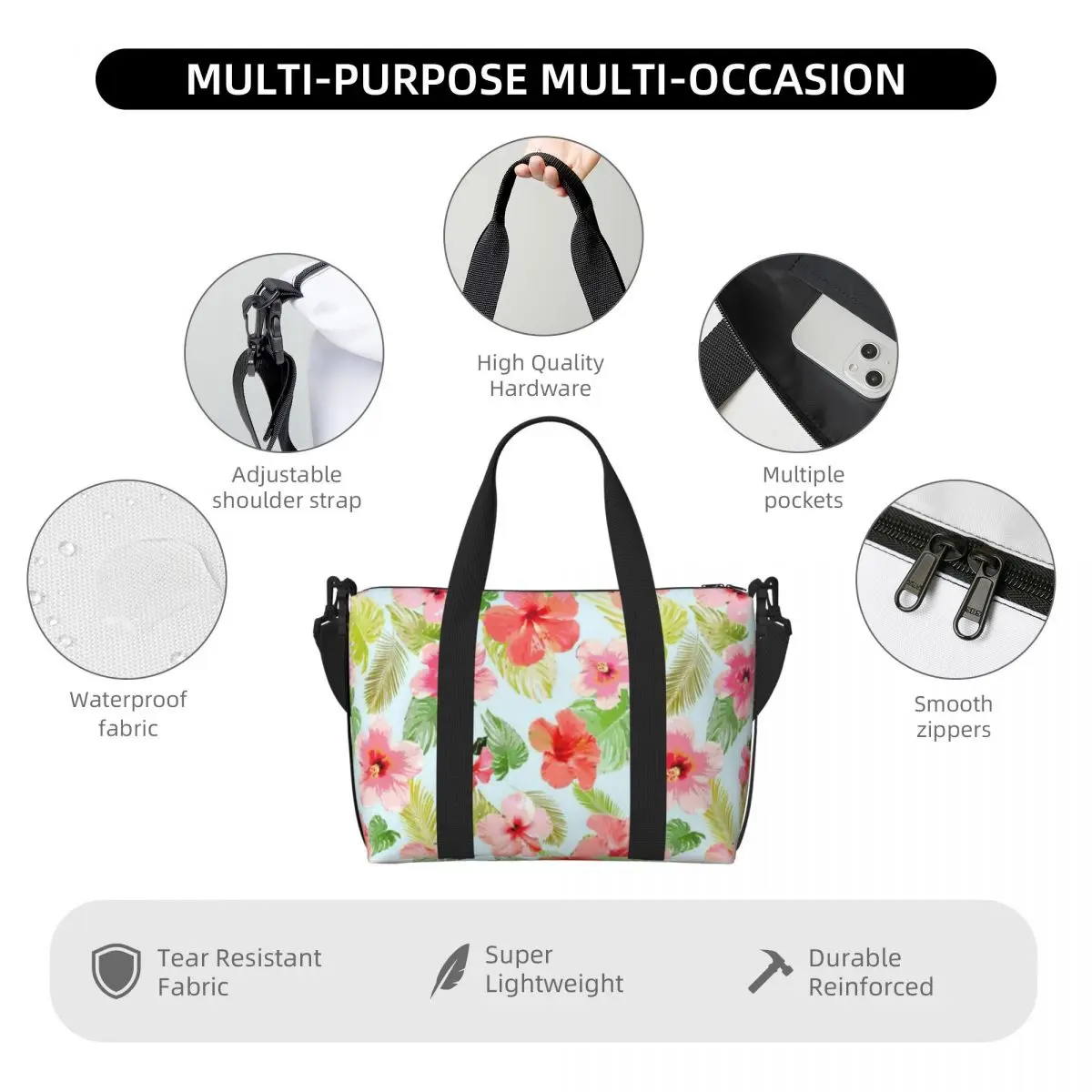 Retro Floral Portable Travel Bag,Large capacity sports Gym Bag, Lightweight carry on Luggage Duffle Bag coach Bag Camping bag