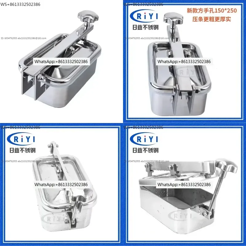 304 stainless steel square manhole handhole food grade rectangular quick opening mirror face manhole cover can side drop