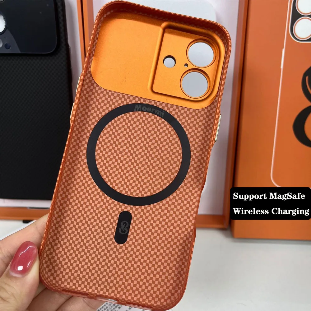For iPhone 14 15 ProMax Carbon Fiber Texture Case16 Pro Smart Connection Multifunctional Touch Screen Protective Cover