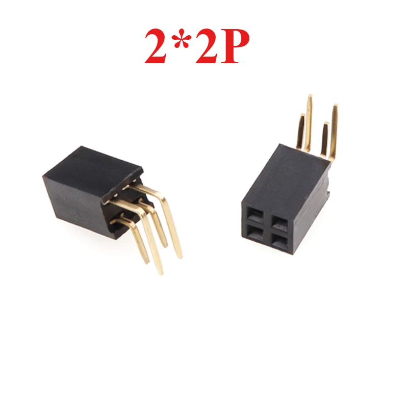 

20Pcs/lot 2.54mm Double Row Bent Needle Connector Female Socket 2*2P/3P/4P/5P/6P/7P/8P/9P/10P/12P/17P/20P/40P Pin Curved Needle