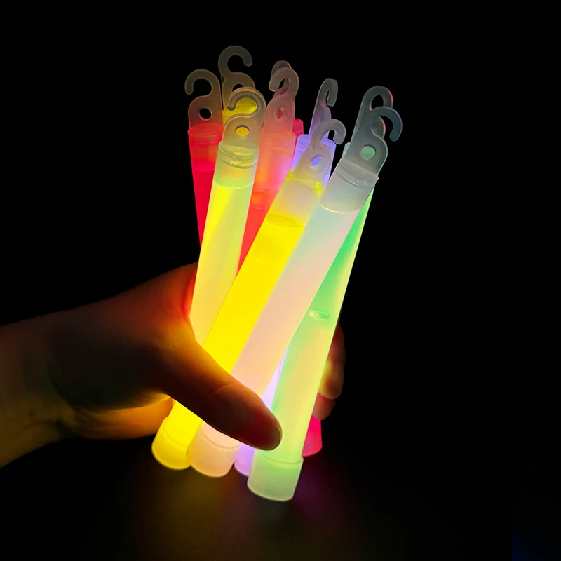 5/10 Stück Leuchtstäbe mit Haken, 15,2 cm, Fluoreszenz-Lichtstab für Wandern, Camping, Outdoor-Zubehör, im Dunkeln leuchtende Party-Dekoration – Detail 7