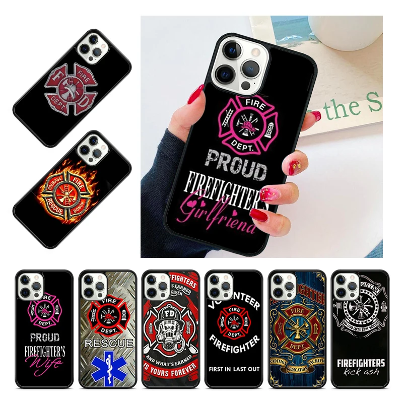 Firefighter Fire Department Fireman Phone Case Cover For iPhone 15 16 14 13 12 Pro Max mini 11 Pro Max XS X XR Plus