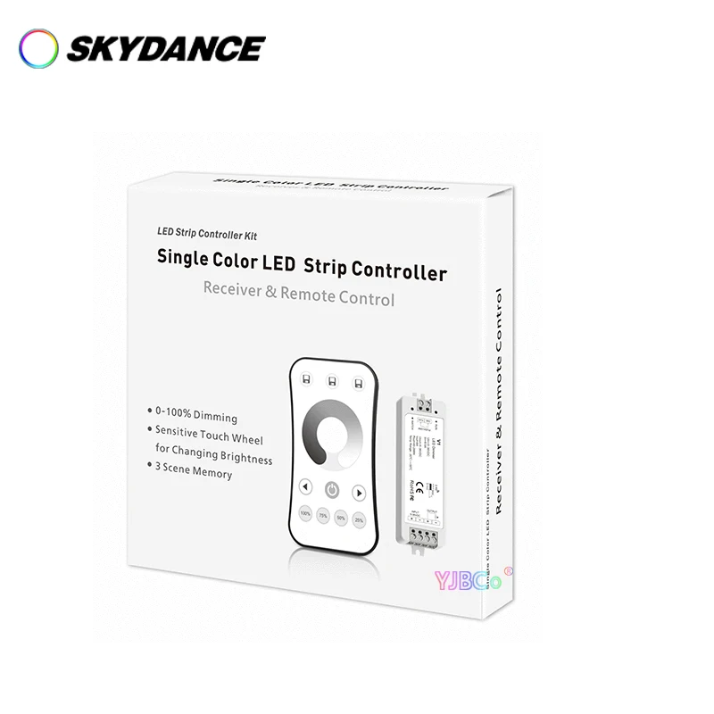 V1 Single Color LED Strip Controller set 5-36V monochrome Dimming Switch R6-1 1 Zone Wireless RF 2.4G Remote Control Dimmer Kit