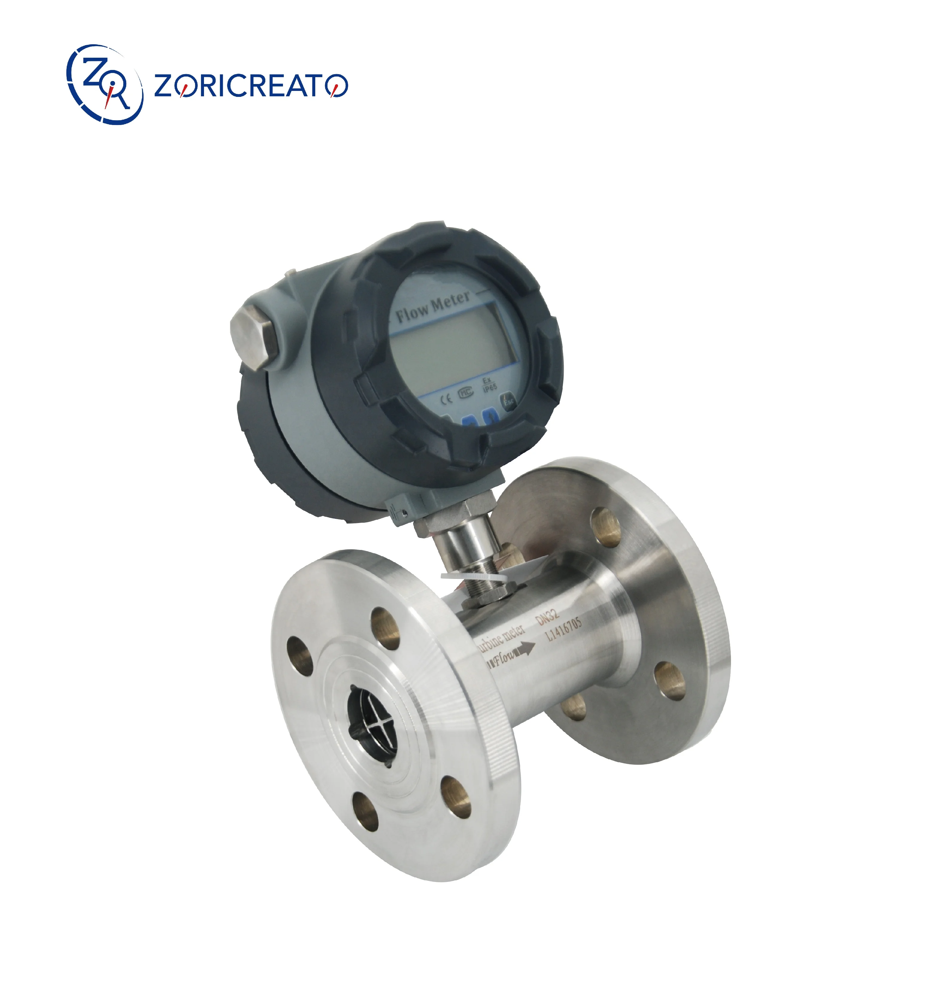 Hydraulic Turbine Flowmeter Milk 4-20mA Output 0.5%R 1.0%R Accuracy DN 20-400 Compact Structure Liquid Turbine Flowmeter