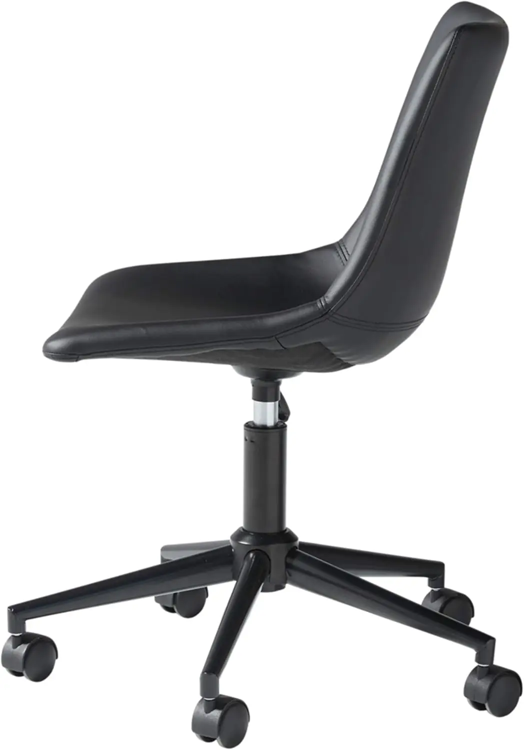 Faux Leather Adjustable Swivel Bucket Seat Home Office Desk Chair, Black