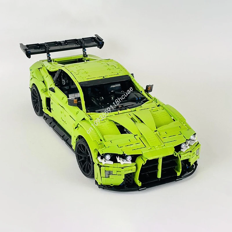 3882PCS MOC Speed Champion BMWsr M4 GT3 - LIME VERSION Sports Car Model Building Blocks Stacking Bricks Creative Kid Toy Gift
