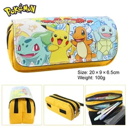 Pokemon penfill Case School Cartoon Pikachu Black Pen Bag materiale scolastico cancelleria zainetto regali per feste di compleanno per ragazzi