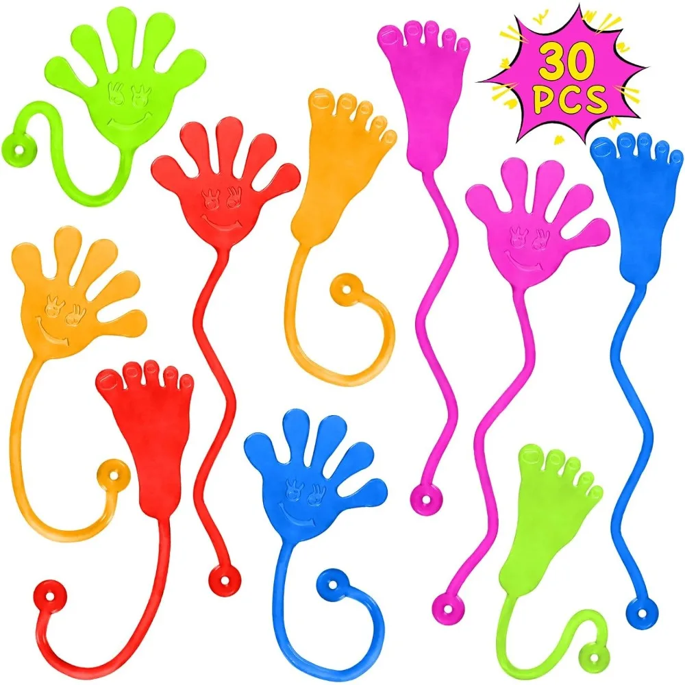 

Sticky Hands Bulk 30 PCS Party Favors for Kids 4-8,8-12 Year Stretchy Sticky Hand Feet Goodie Bags Stuffers for Kids Mini Christ