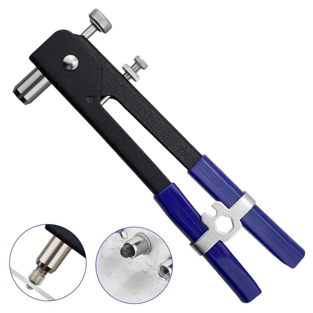 Juego de herramientas para tuercas de remache, 86 Uds., llave de inserción roscada, pistola para tuercas de remache con surtido de tuercas de remache métricas, tuerca de remache ciego, remache manual