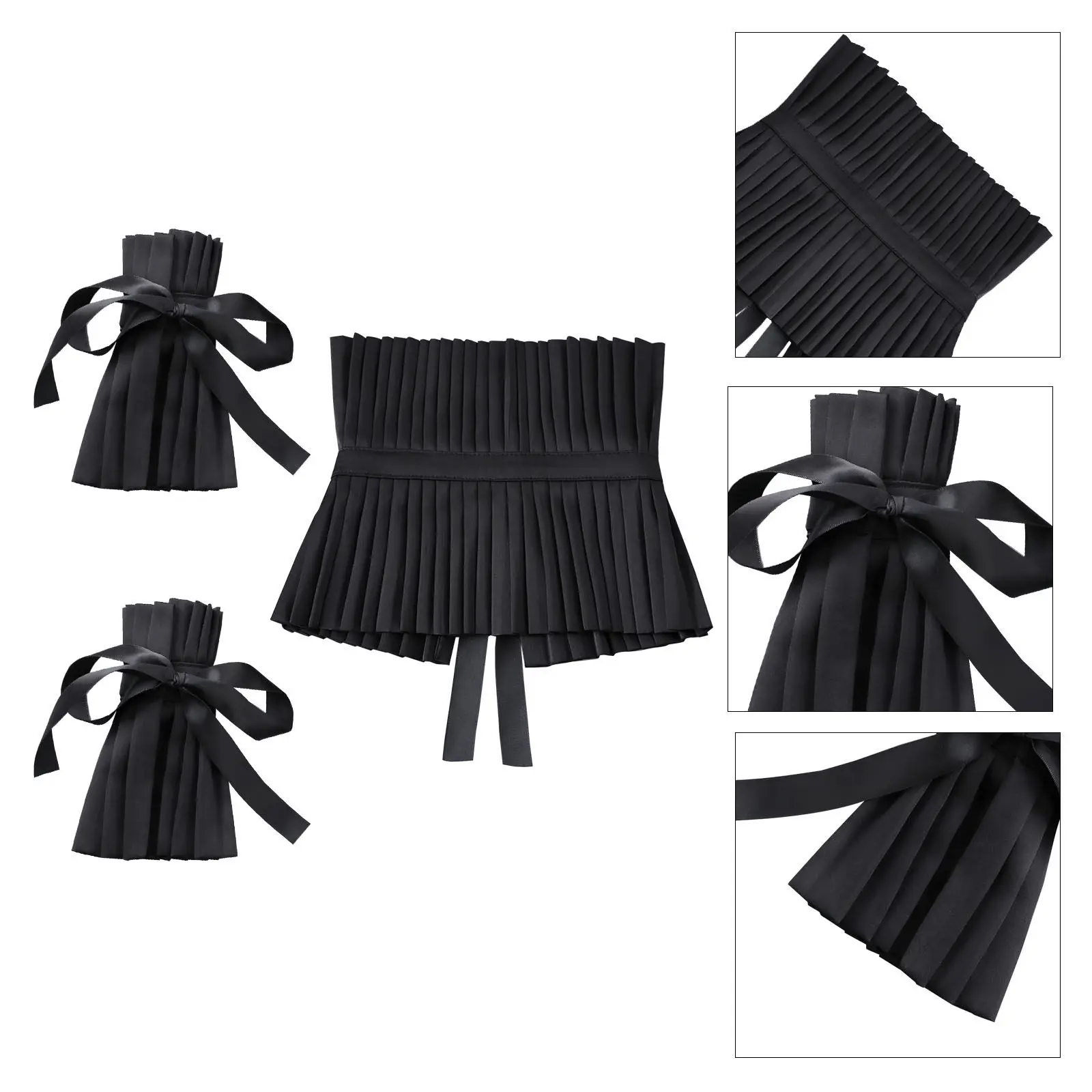 

Комплект: готический вышитый черный воротник и съемные манжеты для рук, аксессуары для костюма, для официальных маскарадных вечеринок