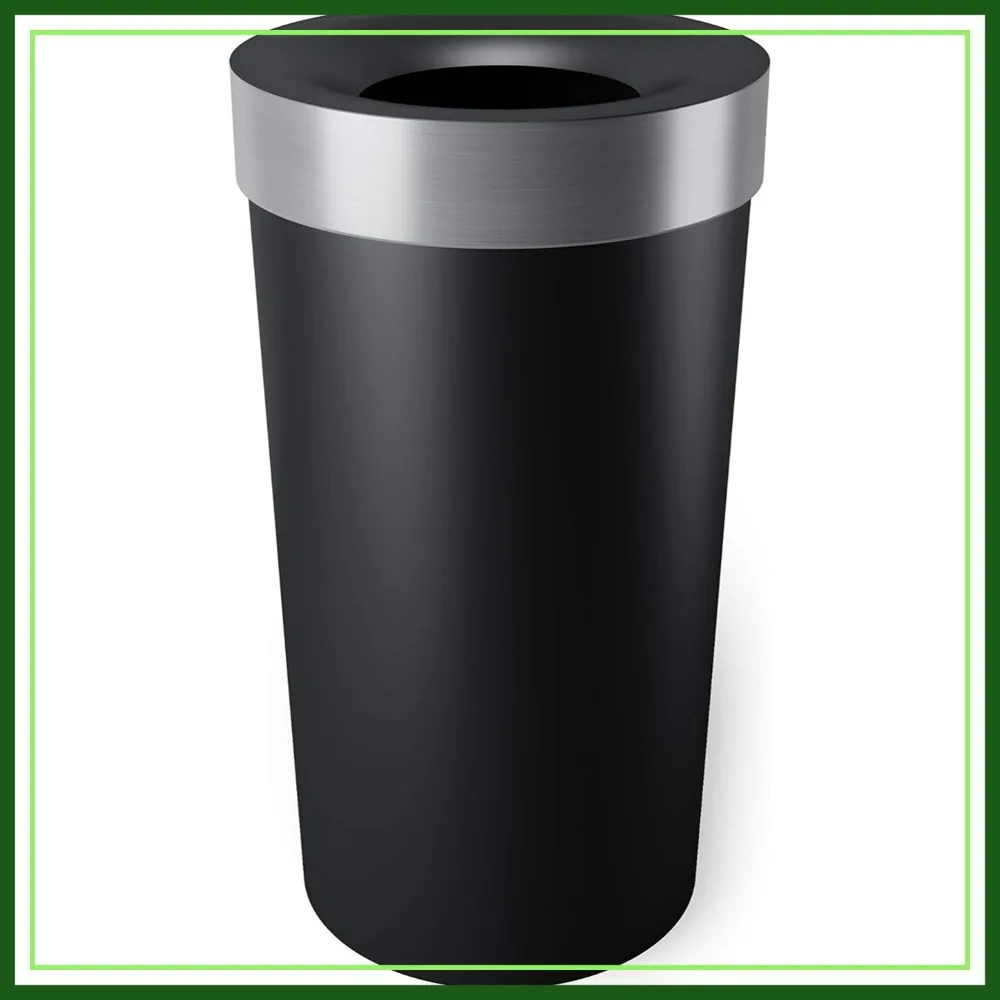 

Large 16 Gal Open Top Trash Can for Home & Office – Modern Clean Design, 62 L