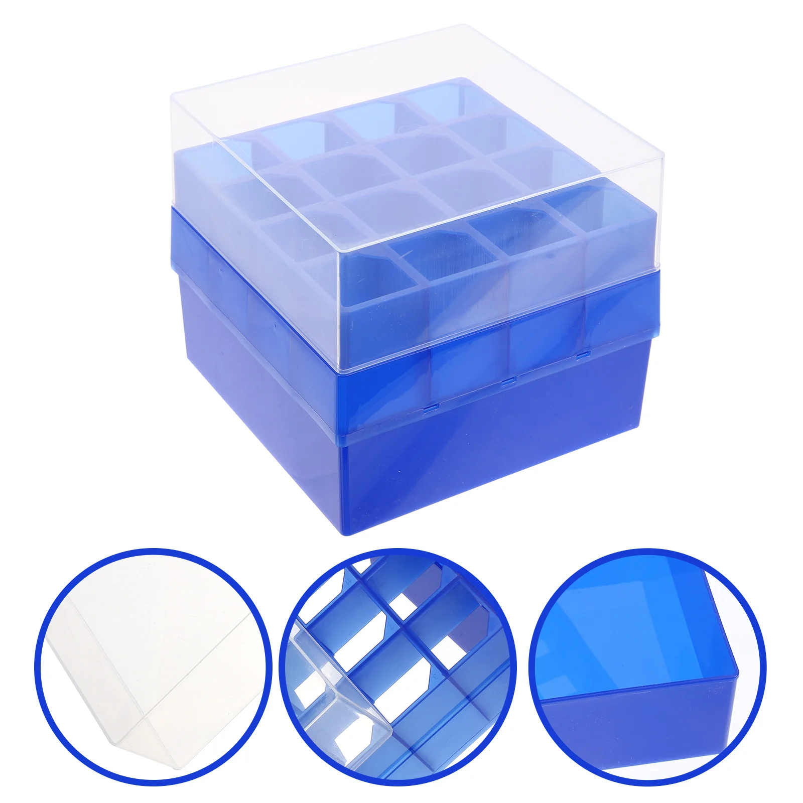 Centrifuge Tube Box Cryogenic Holder Rack Test Vials Samples Freezer Storage Boxes Plastic Organizer with Numbered Compartments