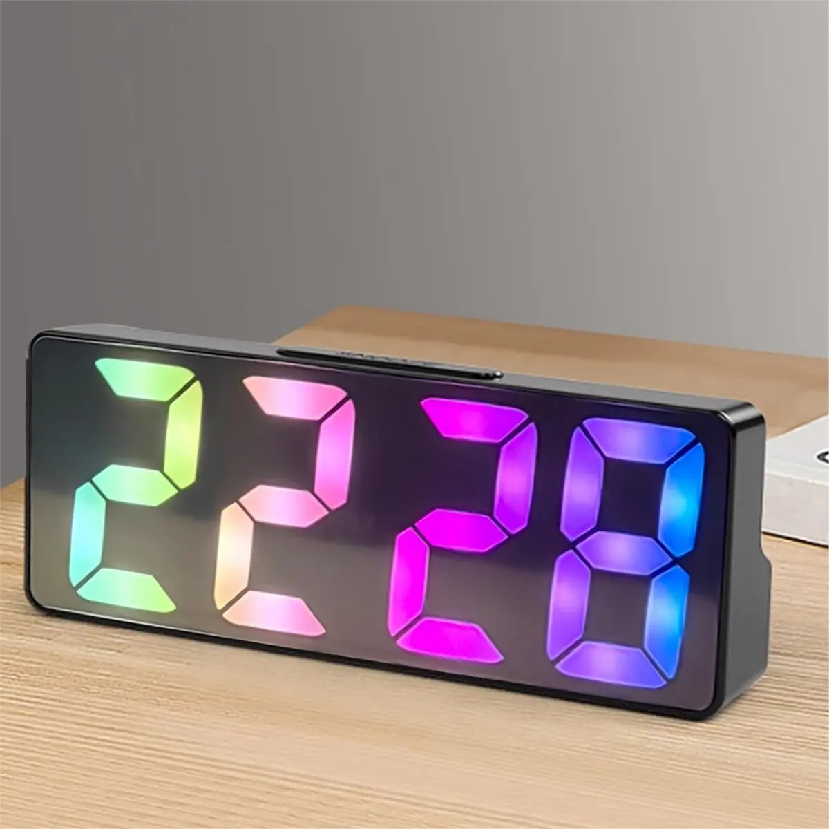 A10R Smart LED Alarm Clock with Customizable Display Options 12/24 Hour Formats & Automatic Brightness Control At Night White