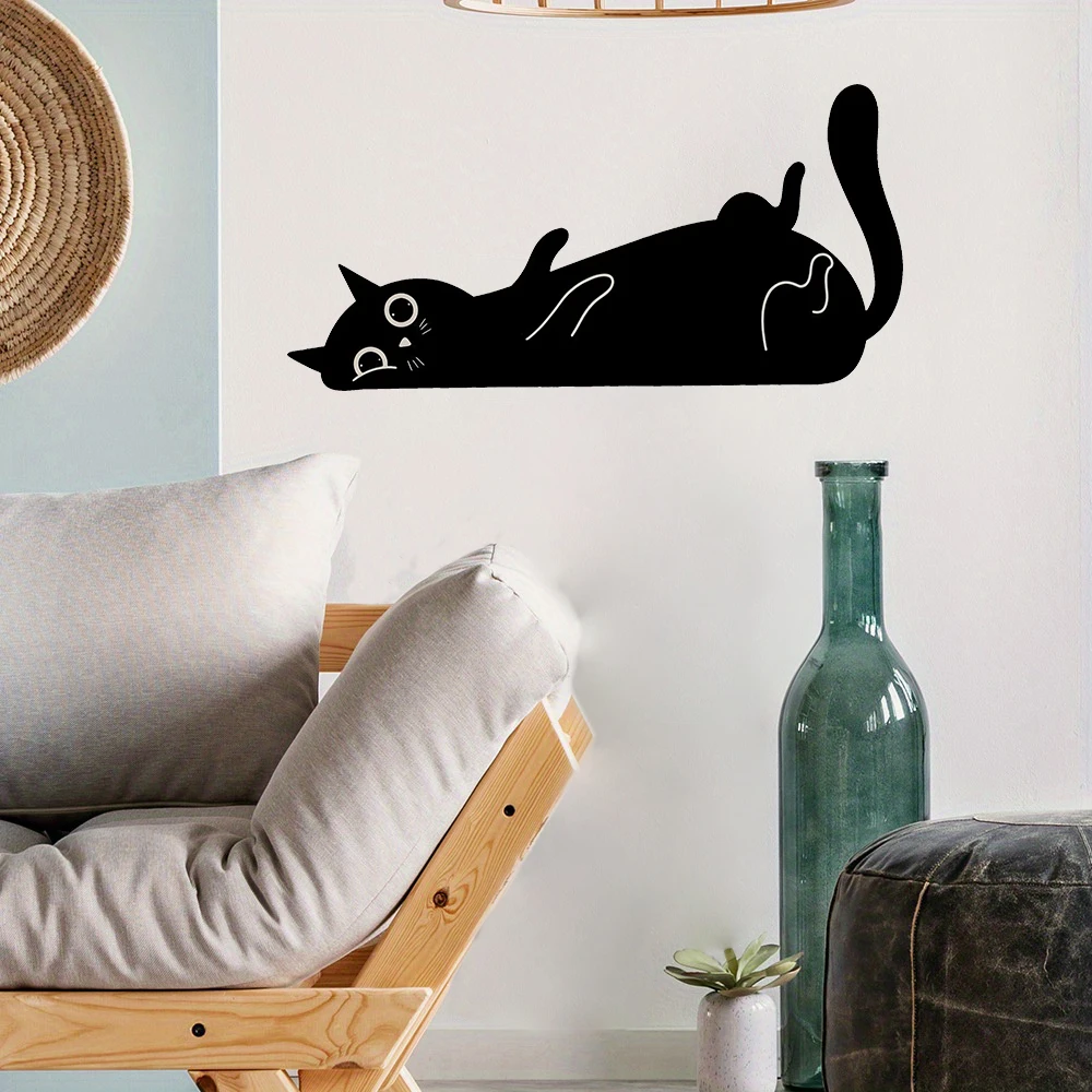 Funny Cat Sleeping Pet Wall Stickers Bedroom Living Room Minimalist Cat Animal Wall Decals Playroom Home Decor