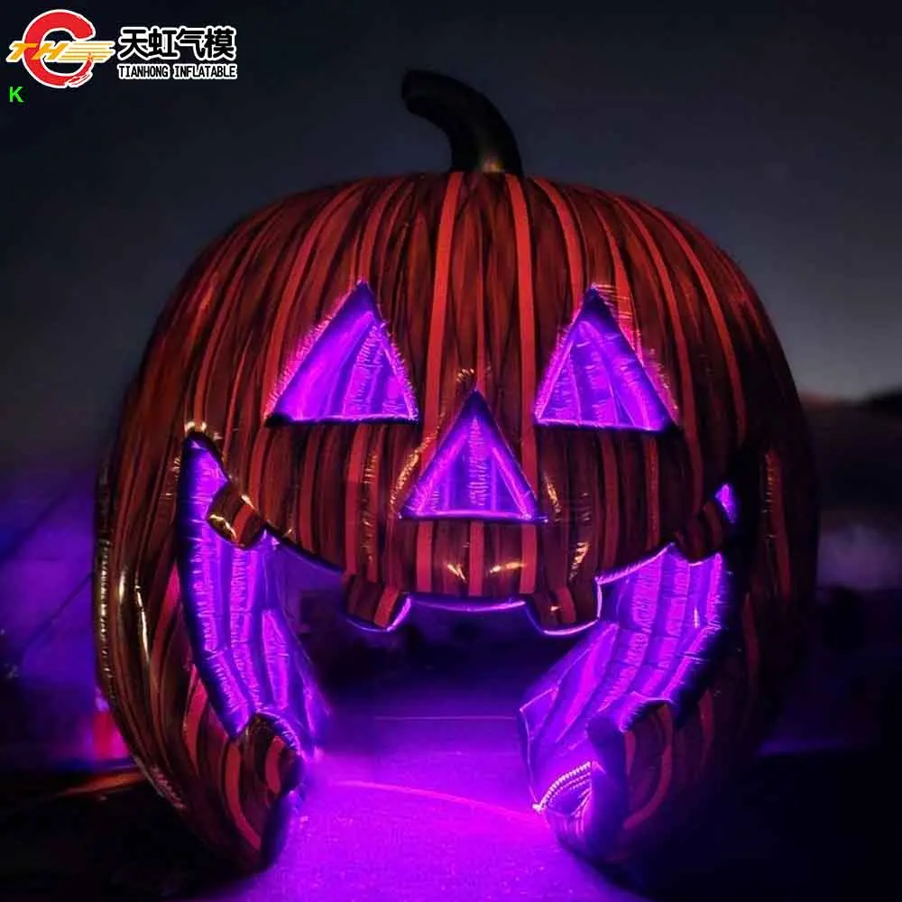 Tiendas de túnel de Halloween sangrientas asustadoras de la tienda inflable grande modificada para requisitos particulares de la cabina de calabaza