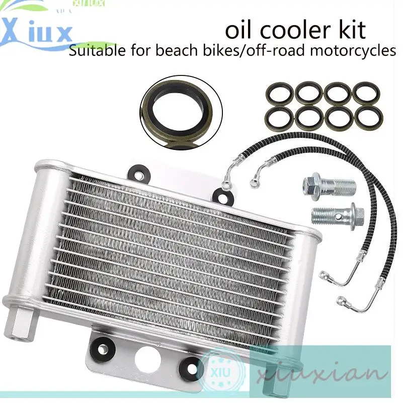 

Moto Radiator Kit Aluminum Silvery Water Tank Cooler GY6 Suitable for 150cc 200cc Motorcycle Water Cooler