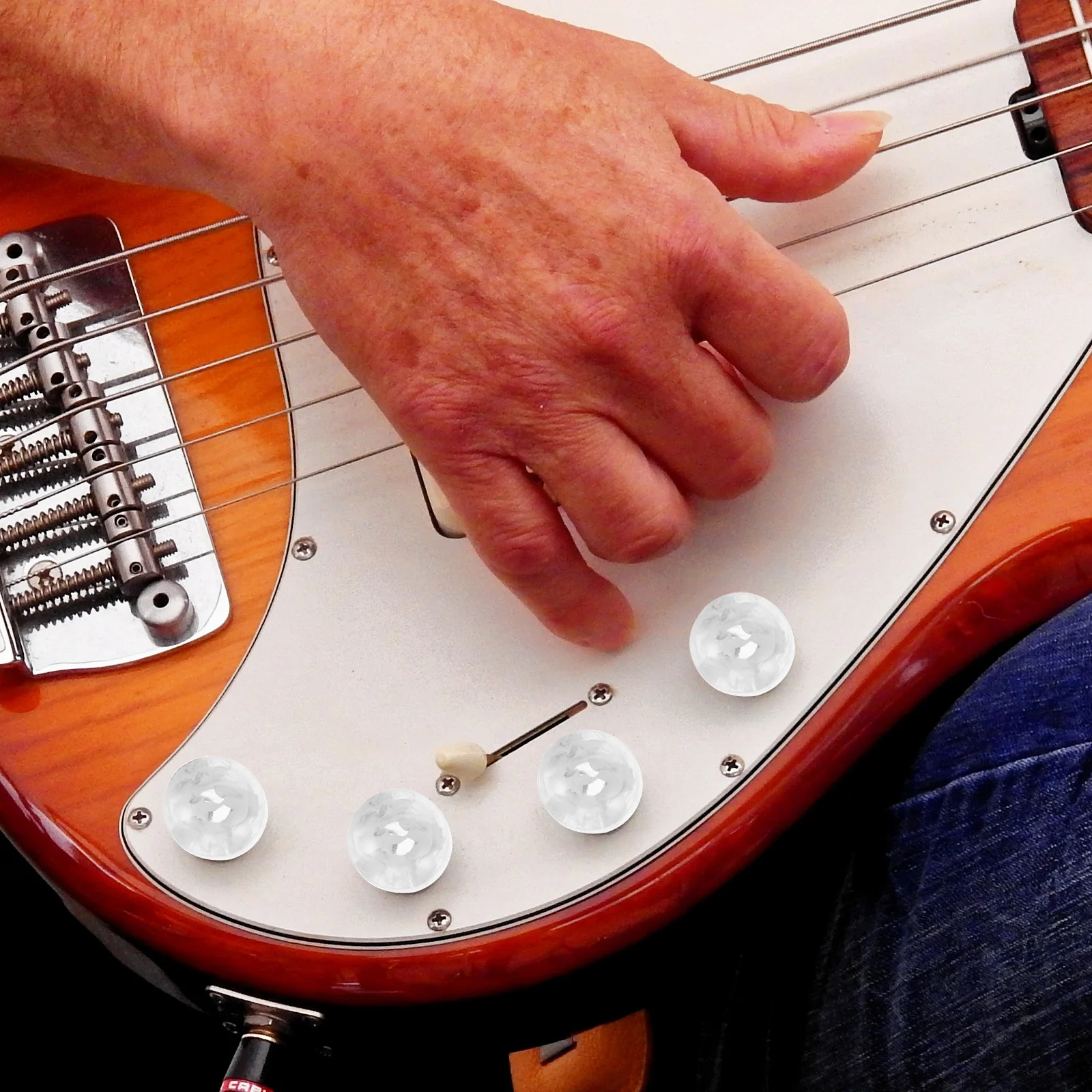 

1Set Plastic Electric Guitar Potentiometer Control Knobs Rotary Volume Tone Replacement for Guitar Bass Instruments