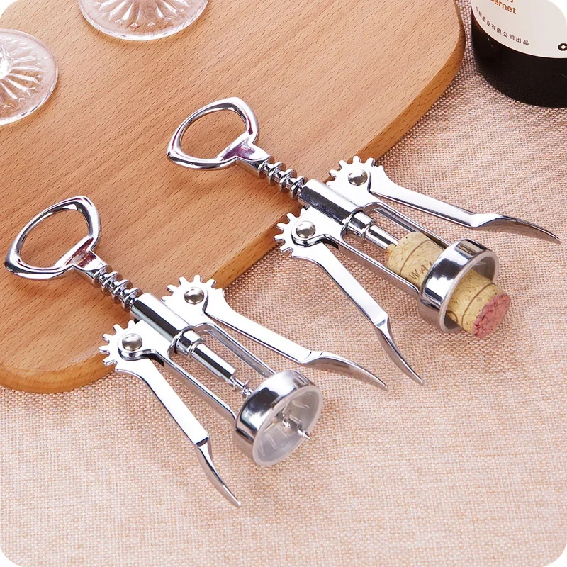 Wine Opener Stainless Steel Red Wine Opener Wing Type Metal Sommeliers Corkscrew Bottle Openers Corkscrews Wine Cork Remover