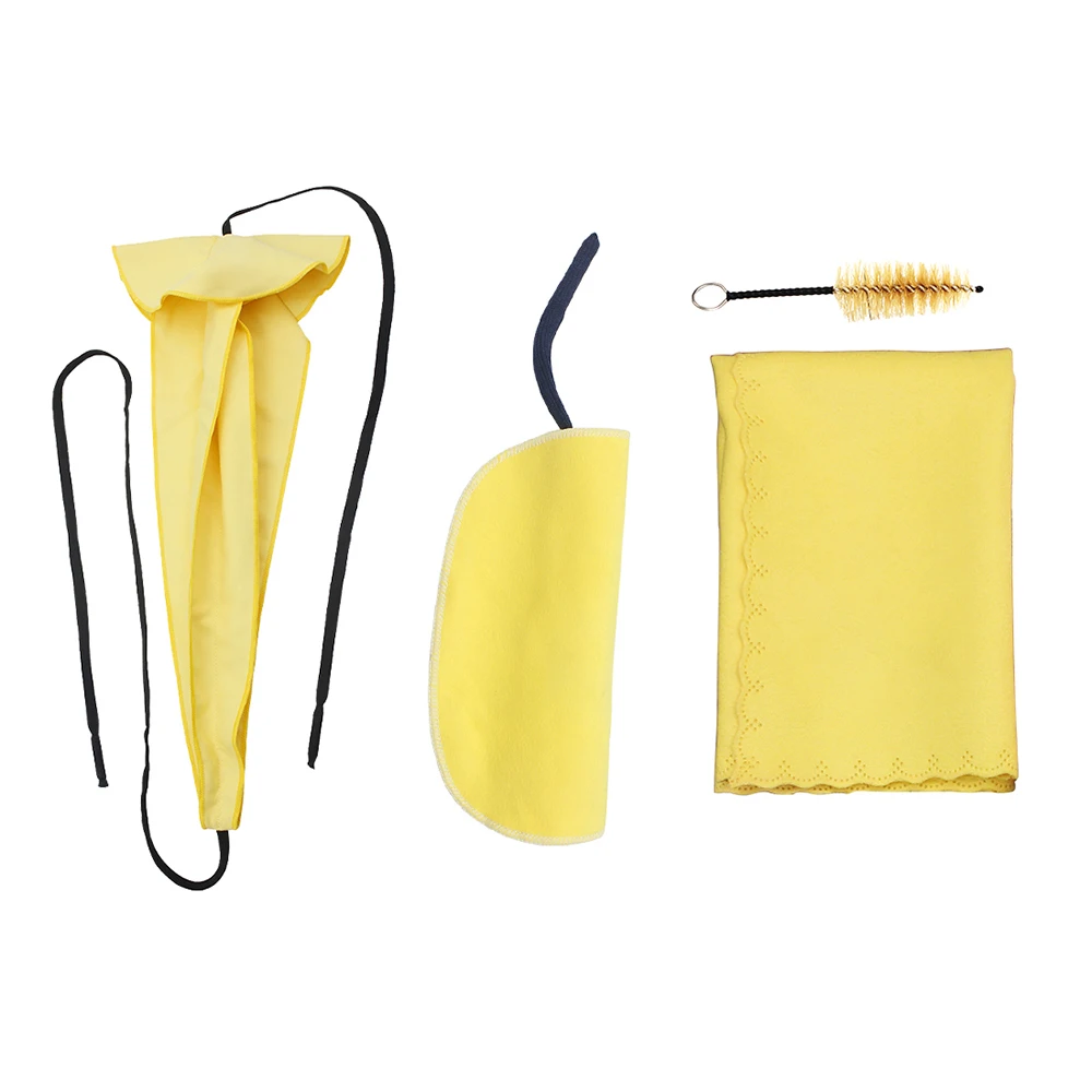 Saxophone Sax Cleaning Care Kit 3pcs Cleaning Cloth + Mouthpiece Brush Musical Instrument Maintenance Tool