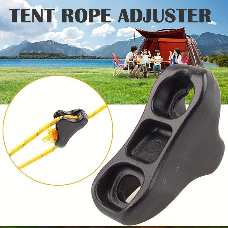 Rutschfester 10-teiliger Zeltseilspanner - Seilregler für Outdoor-Camping, Wandern und Zelte – Detail 5