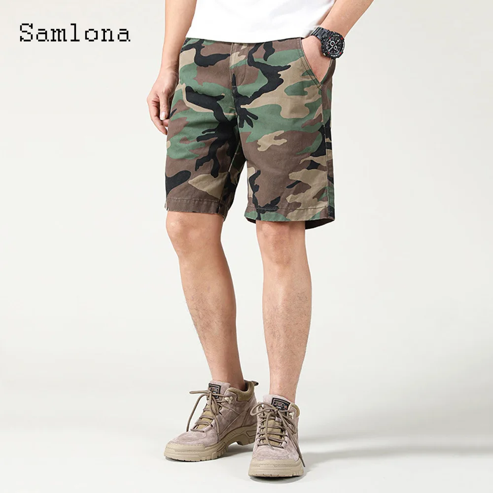 Men Fashion Zipper Pockets Cargo Shorts 2024 Stylish simplicity Men's Knee-Length Bottom Casual Classic Camo Basic Shorts New