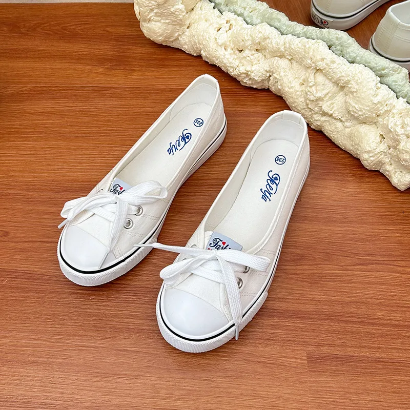 New 2024 Fashion High Quality Canvas Women Flat Shoes And Women's Spring Summer Shoes Women The Student Flat Casual Shoes