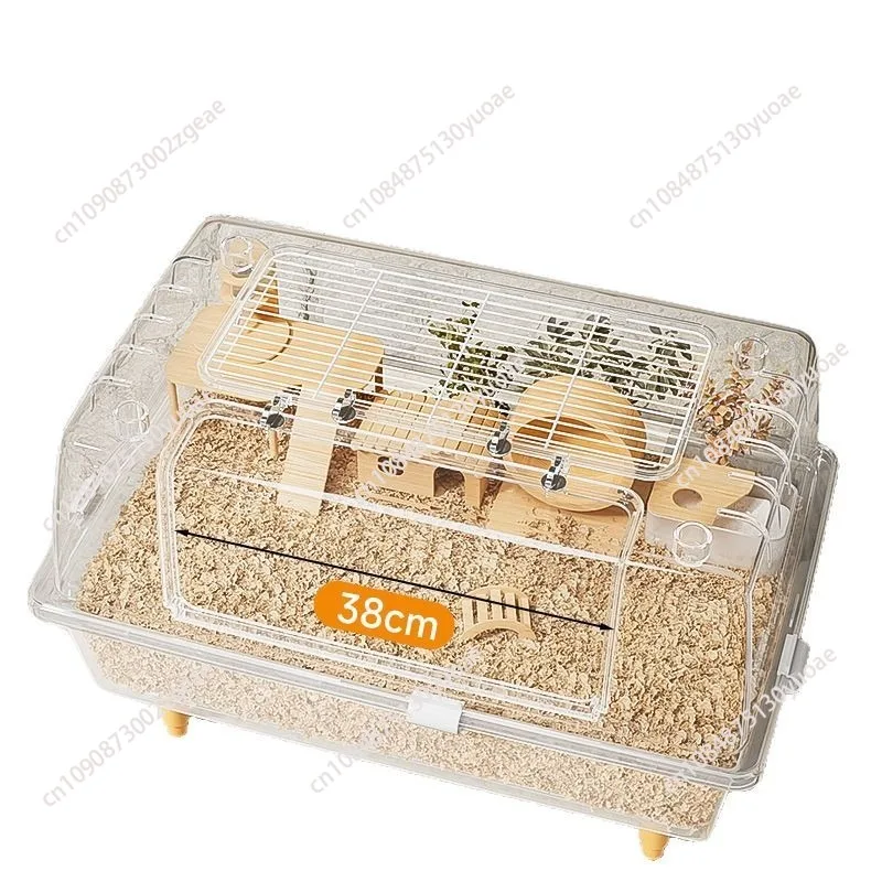 60cm Acrylic Hamster Cage, Large Transparent Habitat for Syrian Hamster & Mice, Spacious Villa-Style Chew-Proof Enclosure​