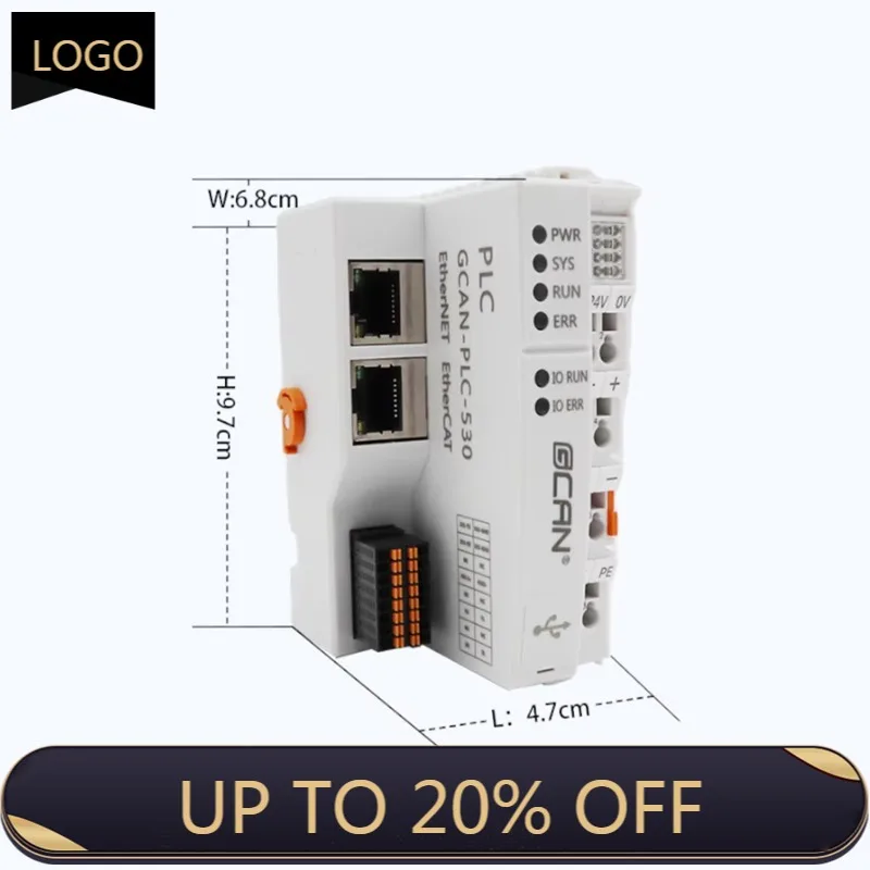 IoT-Ready PLC GCAN-530, EtherCAT/CANopen/Modbus TCP, Real-Time Data Analysis for MES Integration