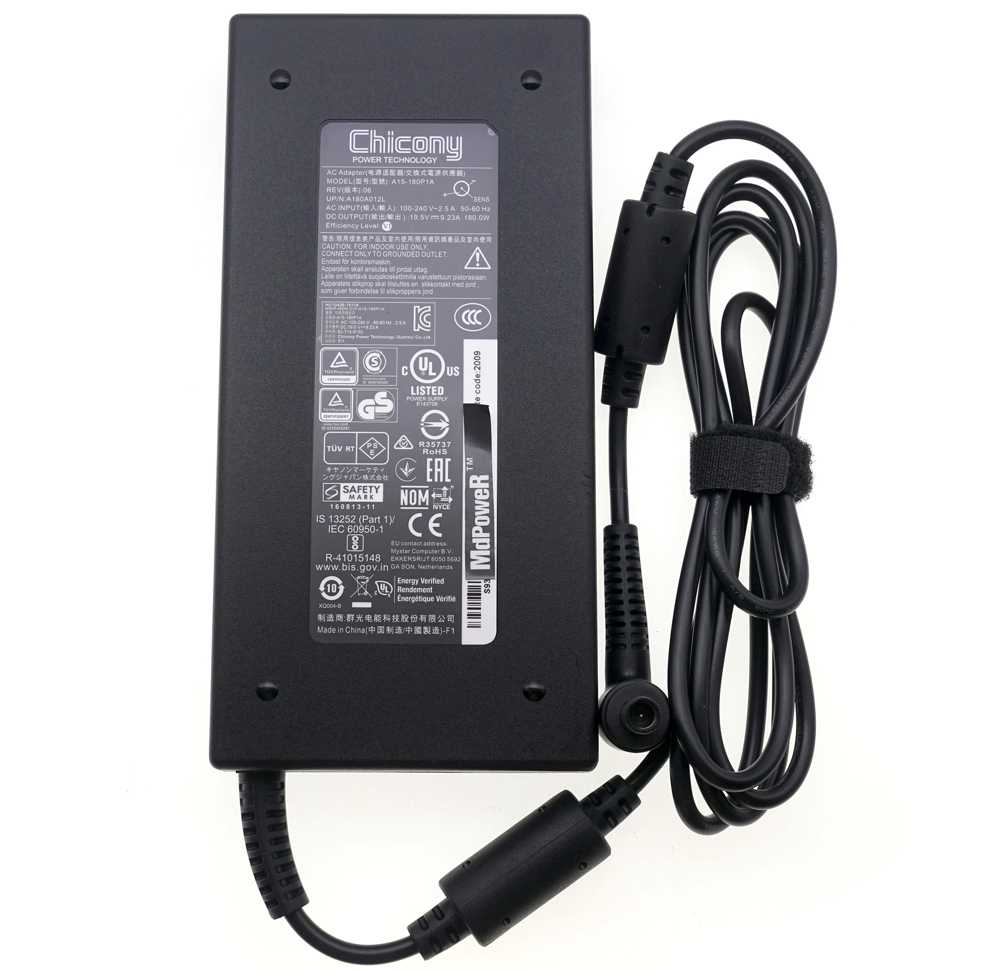 

Original Chicony A15-180P1A 180W AC Adapter 19.5V 9.23A A180A012L Charger For Msi GL63 GP63 LEOPARD GP75 GL73 MS-1GP5 GE63 OEM