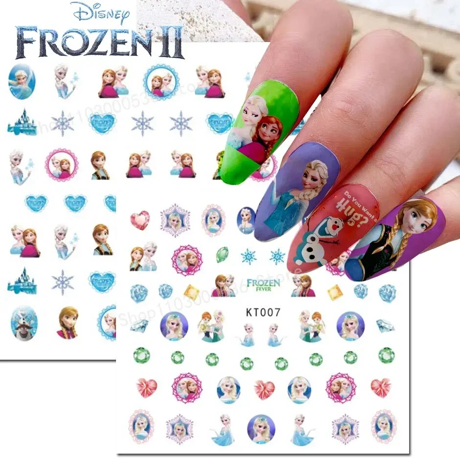 Frozen Elsa Anna Cartoon Nail Art Sticker DIY Nail Supplies Accessories Decoration Stickers Disney Princess Nails Decal for Girl