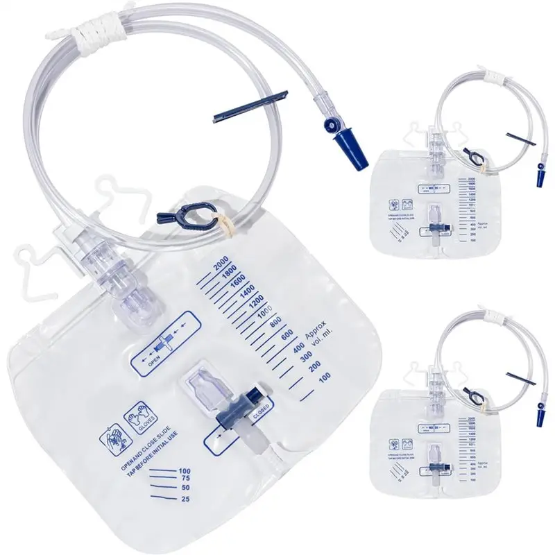 

Мешки для катетеров ABBP-2000 мл для мужчин и женщин, 3 шт., профессиональные мочеприемники с улучшенной антирефлюксной капельной камерой