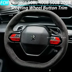 Car Steering Wheel Button Trim Light Transmission Switch Cover for Peugeot 508 4008 5008 2008 Interior Accessories
