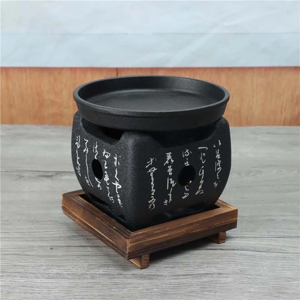 

Угольная печь в японском стиле с сеткой для гриля, квадратная текстовая печь из алюминиевого сплава, квадратная деревянная доска, угольная печь, гриль для барбекю