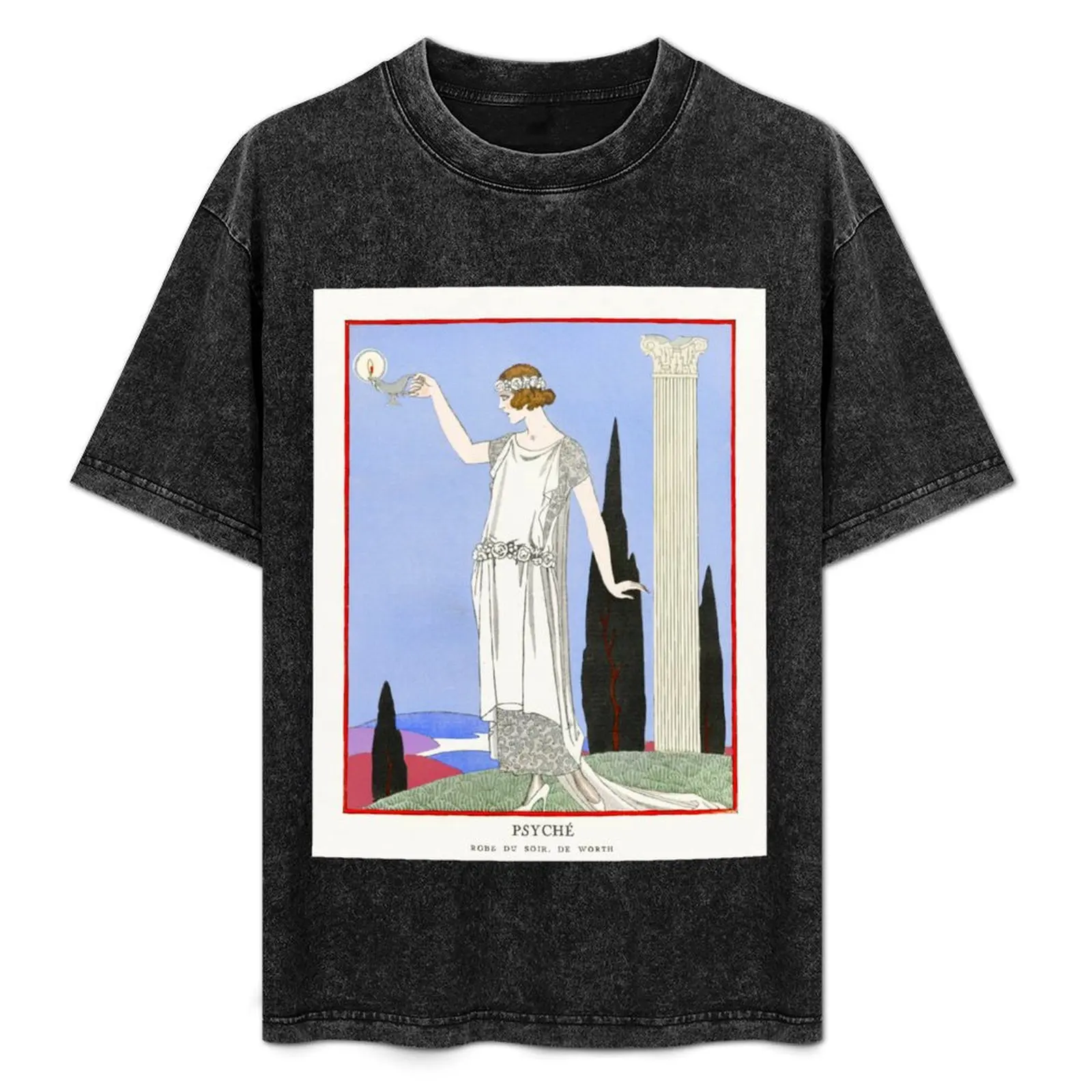 

GEORGE BARBIER HD - Psyché: Robe du soir, de Worth from Gazette du Bon Ton No. 9 Pl. 68 (1921) T-Shirt Soft Cotton Print T-Shirt