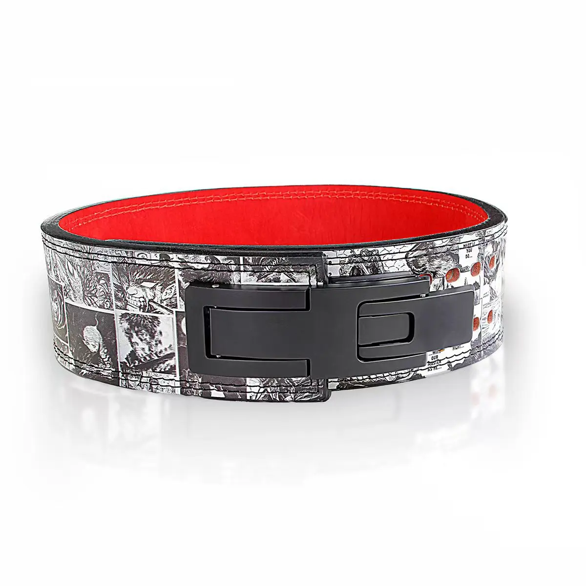 13mm Anime Printed Weight Lifting Belt with Lever Buckle Gym Fitness Deadlifting Training Leather Belt